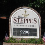 Steppes Apartment Sign